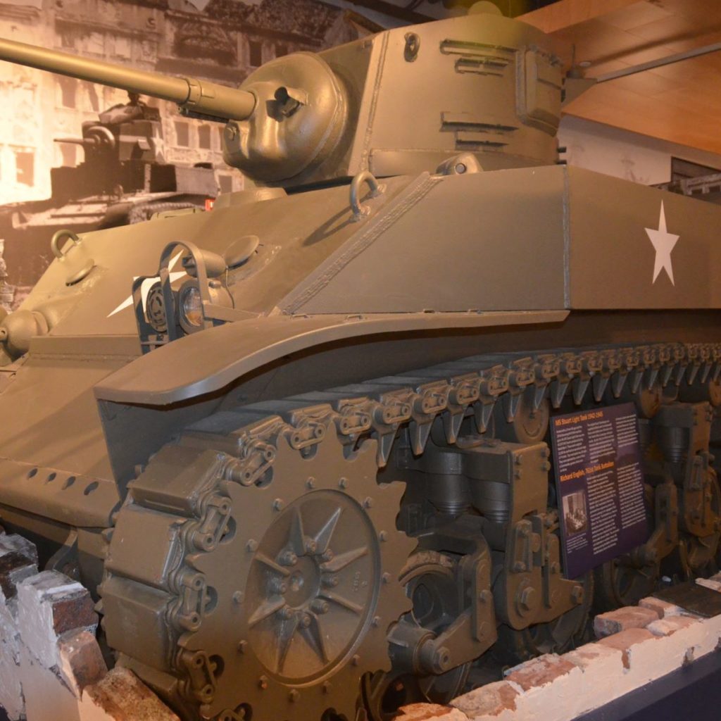 Stuart Tank in the World War Two Exhibit at Jackson Barracks Museum.