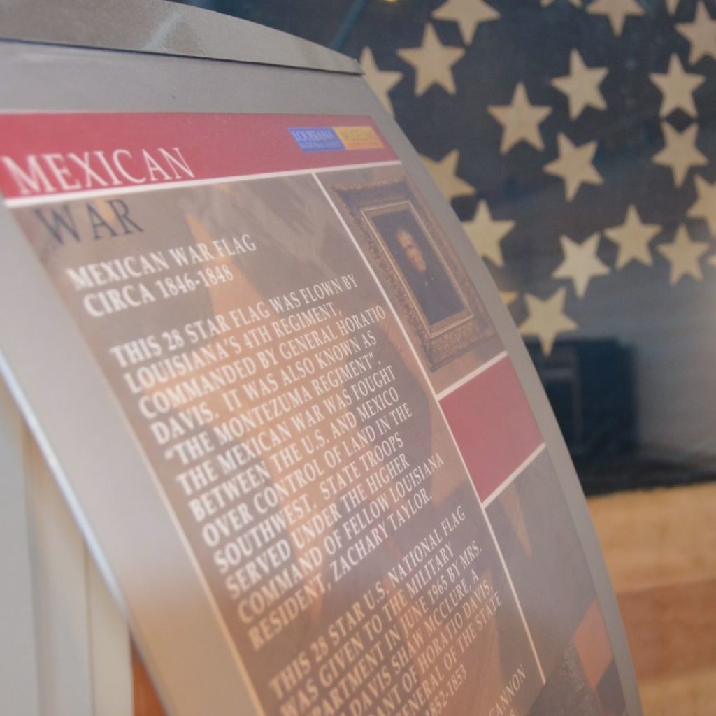 1848 American Flag in theMexican American War Exhibit at Jackson Barracks Museum.