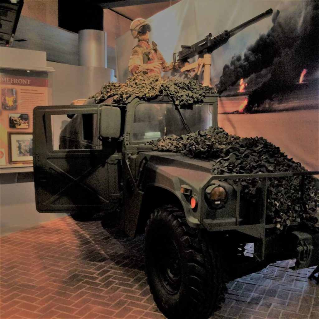 Humvee Vehicle in Desert Storm Exhibit at Jackson Barracks Museum.